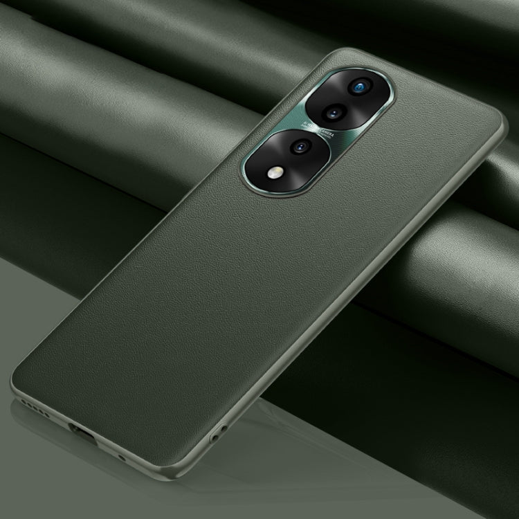 For Honor 70 Pro Plain Skin Leather Phone Case