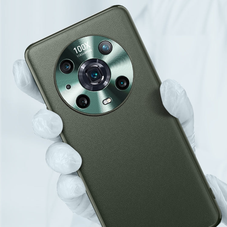 For Honor Magic4 Pro Plain Skin Leather Phone Case