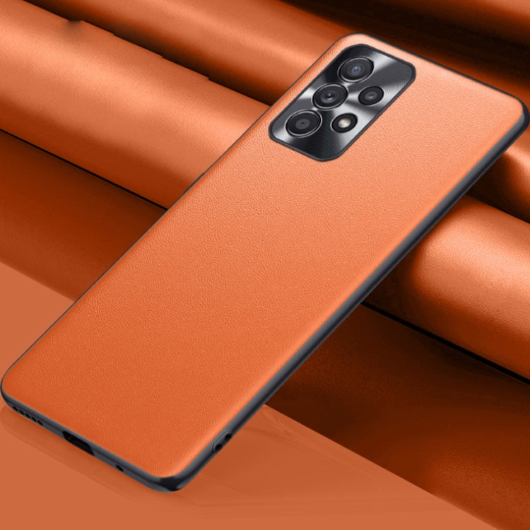 For Samsung Galaxy A33 5G Plain Skin Leather Phone Case