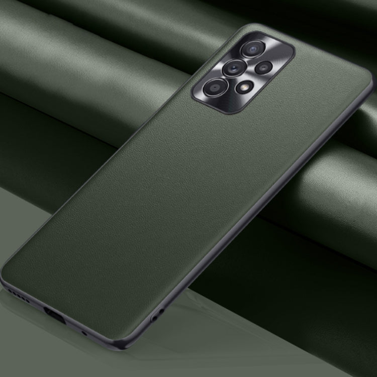 For Samsung Galaxy A33 5G Plain Skin Leather Phone Case