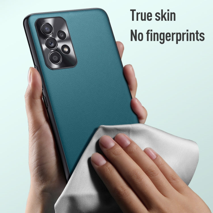For Samsung Galaxy A33 5G Plain Skin Leather Phone Case