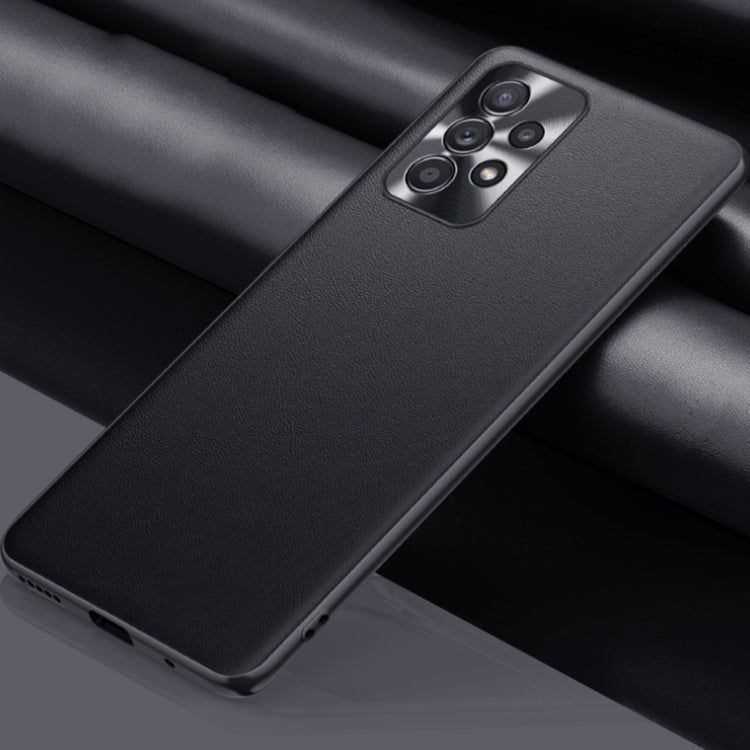 For Samsung Galaxy A33 5G Plain Skin Leather Phone Case