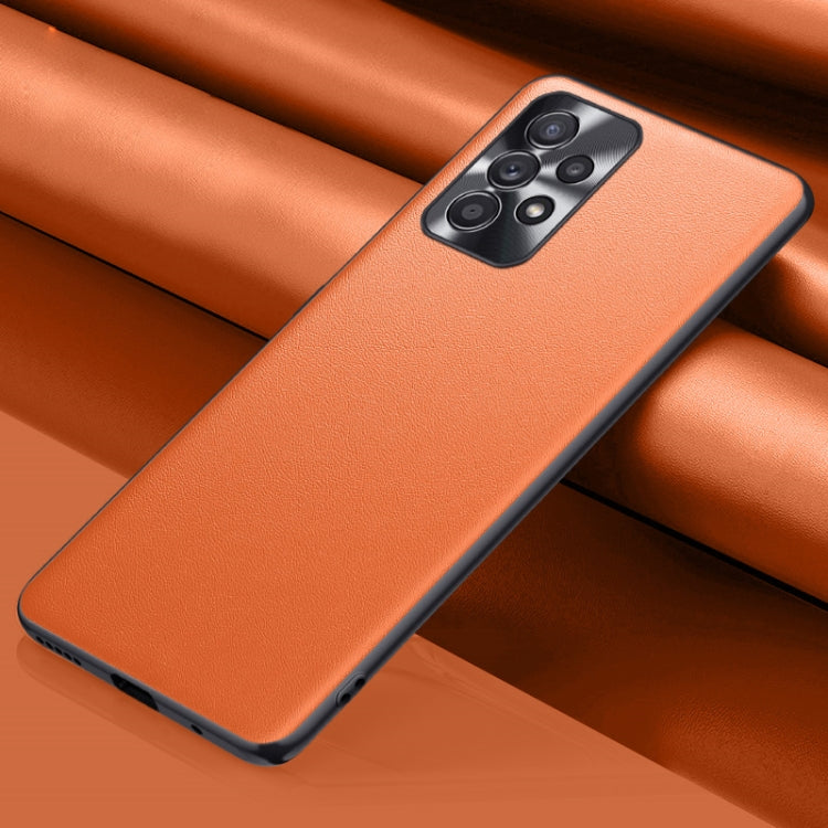 For Samsung Galaxy A73 Plain Skin Leather Phone Case