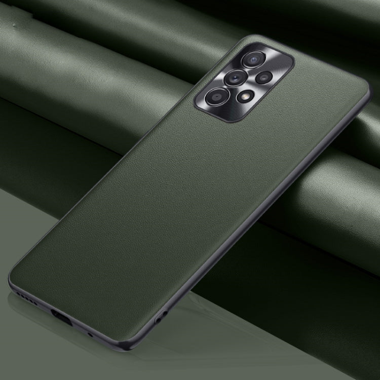 For Samsung Galaxy A73 Plain Skin Leather Phone Case