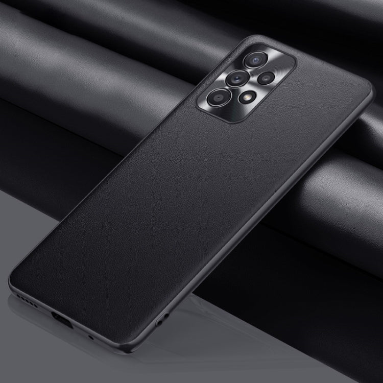 For Samsung Galaxy A73 Plain Skin Leather Phone Case