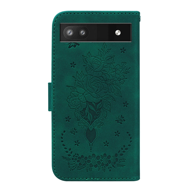 For Google Pixel 6a Butterfly Rose Embossed Leather Phone Case