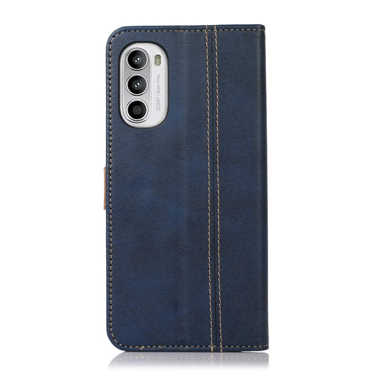 For Motorola Moto G52 4G Stitching Thread Calf Texture Leather Phone Case