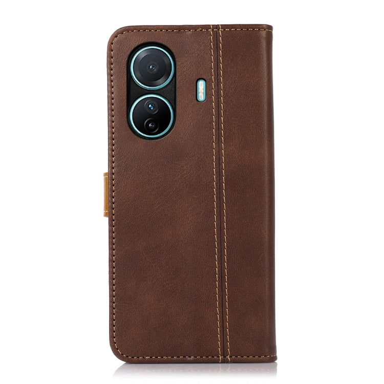 For vivo S15e 5G Stitching Thread Calf Texture Leather Phone Case