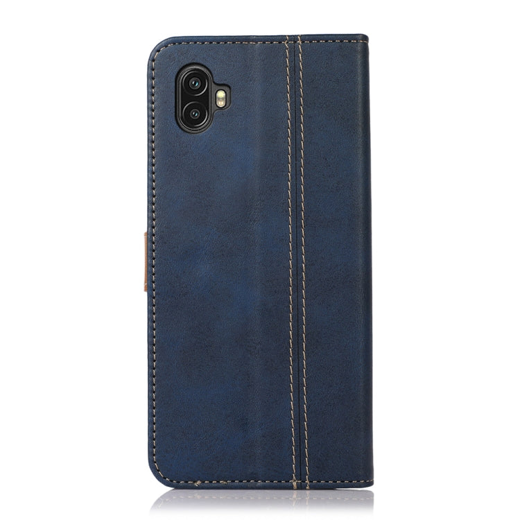 For Samsung Galaxy Xcover6 Pro Stitching Thread Calf Texture Leather Phone Case
