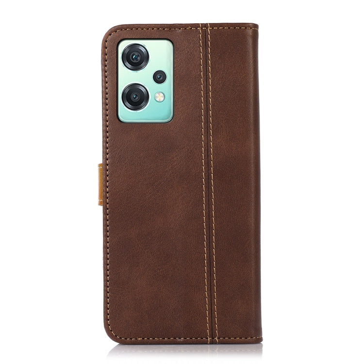 For OnePlus Nord CE 2 Lite 5G Stitching Thread Calf Texture Leather Phone Case