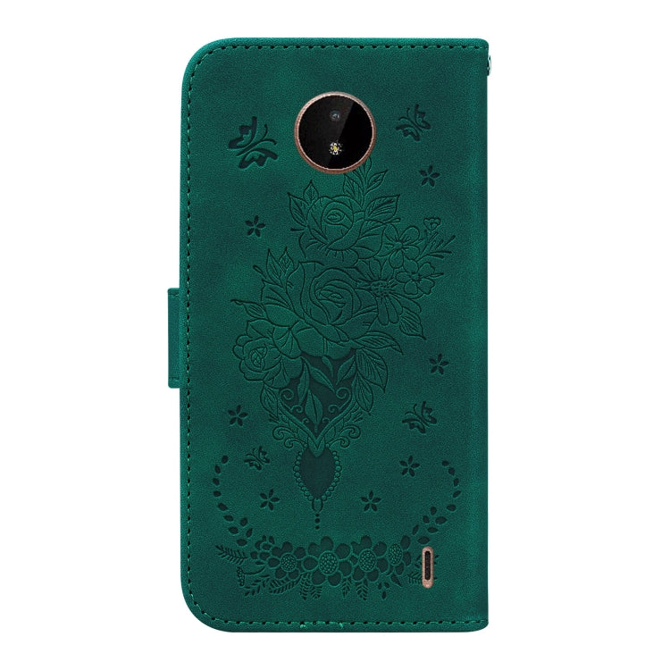 For Nokia C20 / C10 Butterfly Rose Embossed Leather Phone Case