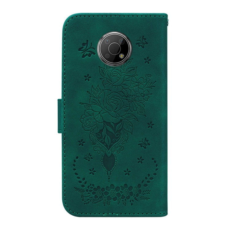 For Nokia G300 Butterfly Rose Embossed Leather Phone Case