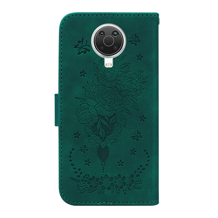 For Nokia G10 / G20 Butterfly Rose Embossed Leather Phone Case