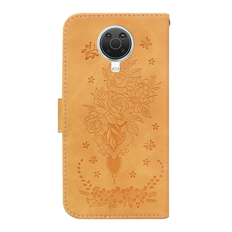 For Nokia G10 / G20 Butterfly Rose Embossed Leather Phone Case