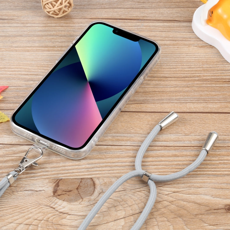 For iPhone 13 mini Lanyard Transparent TPU Phone Case