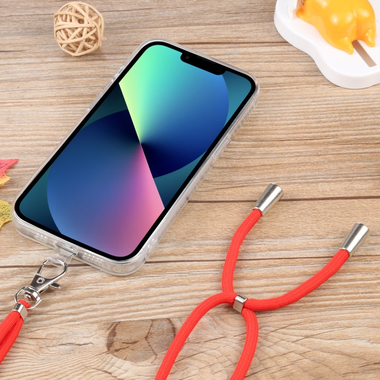 For iPhone 13 mini Lanyard Transparent TPU Phone Case