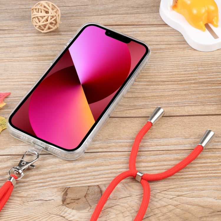 For iPhone 13 Lanyard Transparent TPU Phone Case
