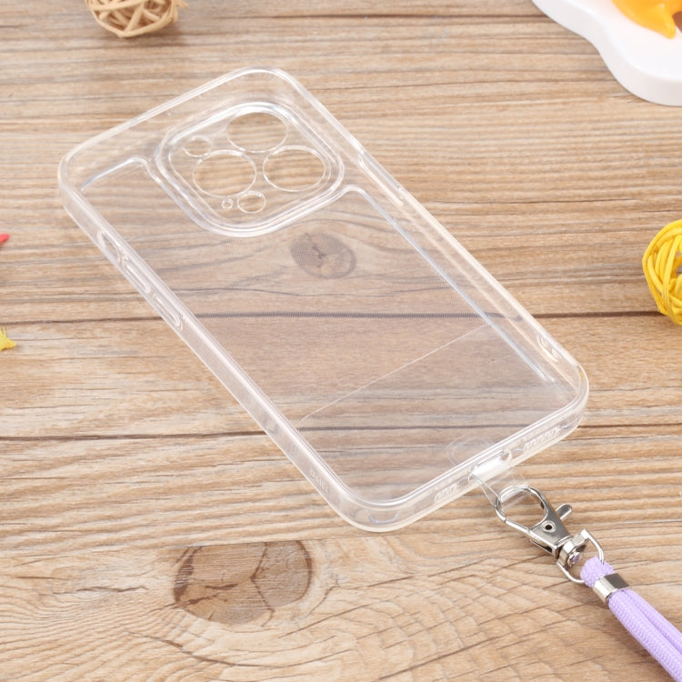For iPhone 13 Pro Max Lanyard Transparent TPU Phone Case