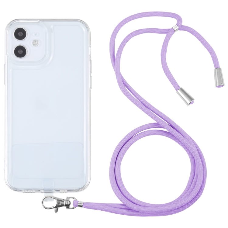 For iPhone 12 Lanyard Transparent TPU Phone Case