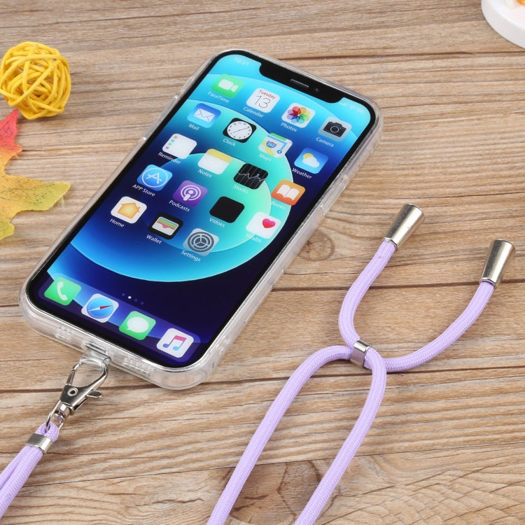 For iPhone 12 Lanyard Transparent TPU Phone Case