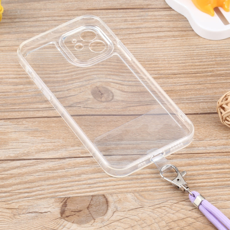 For iPhone 12 Lanyard Transparent TPU Phone Case