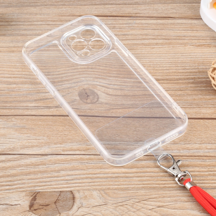 For iPhone 12 Pro Lanyard Transparent TPU Phone Case