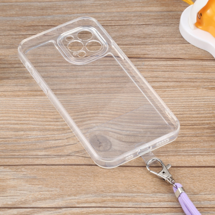 For iPhone 12 Pro Max Lanyard Transparent TPU Phone Case