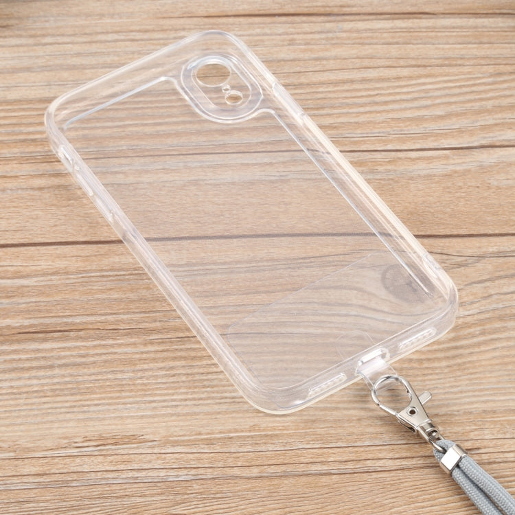 For iPhone XR Lanyard Transparent TPU Phone Case