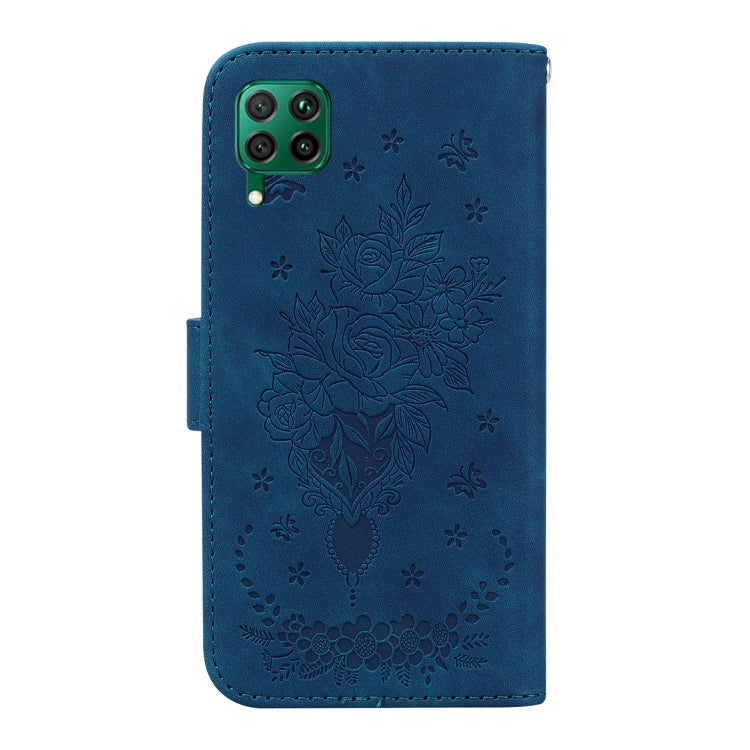 For Huawei P40 Lite / nova 6 SE / nova 7i Butterfly Rose Embossed Leather Phone Case