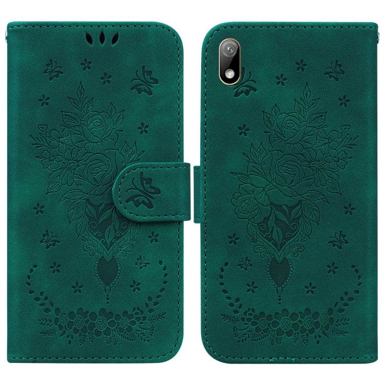 For Huawei Y5 2019 / Honor 8S Butterfly Rose Embossed Leather Phone Case