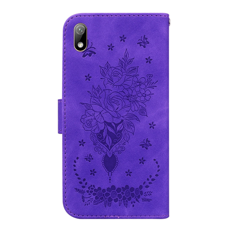 For Huawei Y5 2019 / Honor 8S Butterfly Rose Embossed Leather Phone Case