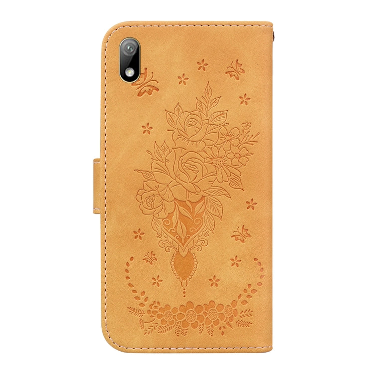 For Huawei Y5 2019 / Honor 8S Butterfly Rose Embossed Leather Phone Case