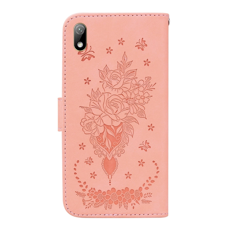 For Huawei Y5 2019 / Honor 8S Butterfly Rose Embossed Leather Phone Case