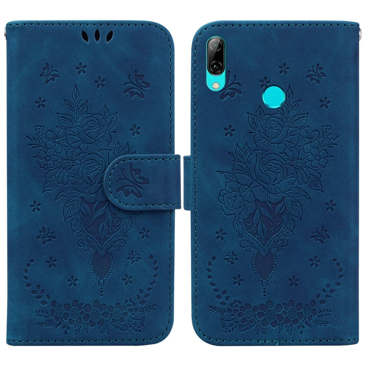For Huawei P Smart 2019 / Honor 10 Lite Butterfly Rose Embossed Leather Phone Case