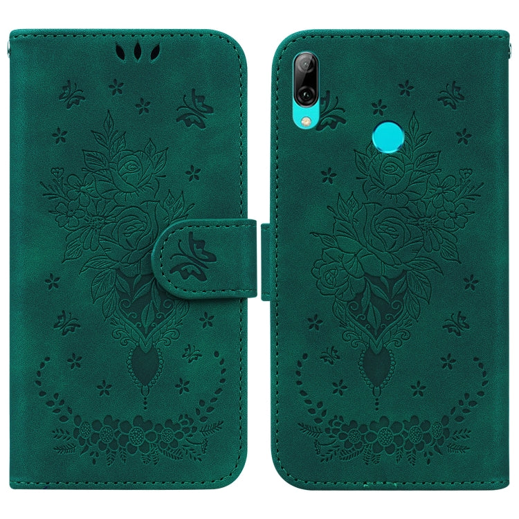 For Huawei P Smart 2019 / Honor 10 Lite Butterfly Rose Embossed Leather Phone Case