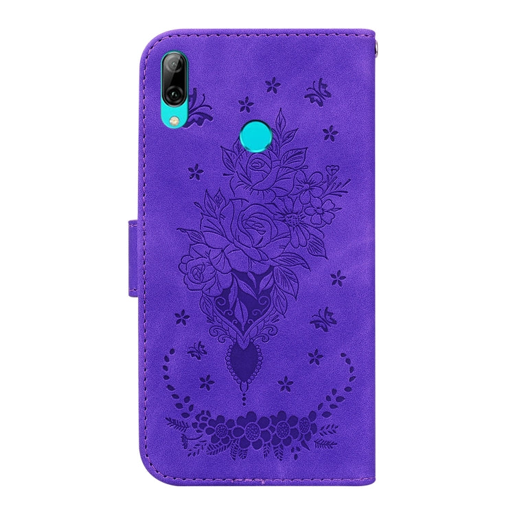For Huawei P Smart 2019 / Honor 10 Lite Butterfly Rose Embossed Leather Phone Case