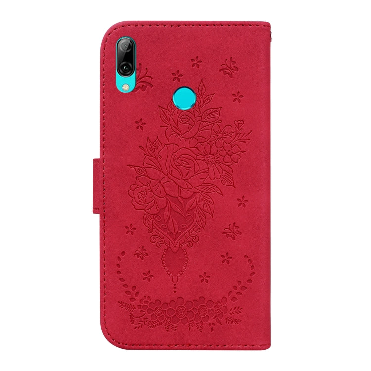 For Huawei P Smart 2019 / Honor 10 Lite Butterfly Rose Embossed Leather Phone Case