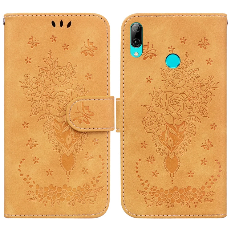 For Huawei P Smart 2019 / Honor 10 Lite Butterfly Rose Embossed Leather Phone Case