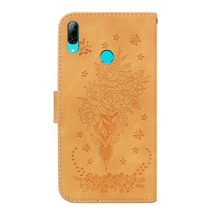 For Huawei P Smart 2019 / Honor 10 Lite Butterfly Rose Embossed Leather Phone Case