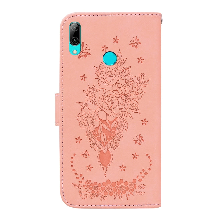 For Huawei P Smart 2019 / Honor 10 Lite Butterfly Rose Embossed Leather Phone Case