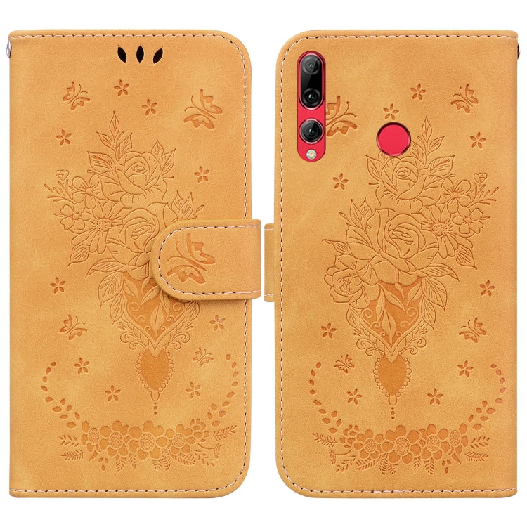 For Huawei P Smart+ 2019 / Enjoy 9s Butterfly Rose Embossed Leather Phone Case