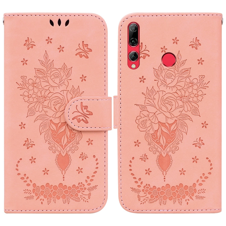 For Huawei P Smart+ 2019 / Enjoy 9s Butterfly Rose Embossed Leather Phone Case