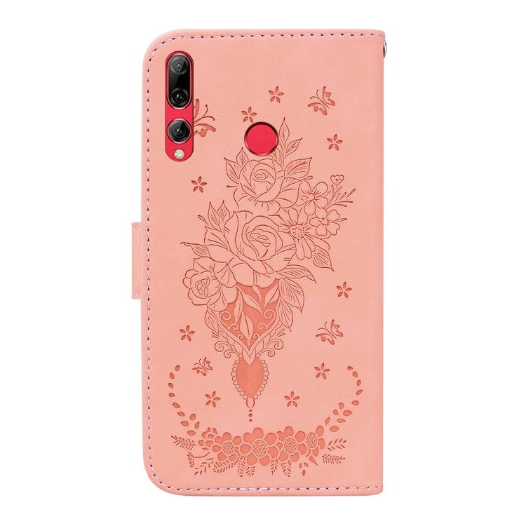 For Huawei P Smart+ 2019 / Enjoy 9s Butterfly Rose Embossed Leather Phone Case
