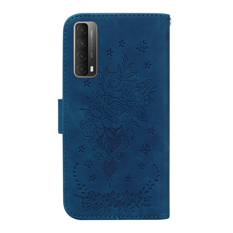 For Huawei P Smart 2021 / Y7a Butterfly Rose Embossed Leather Phone Case