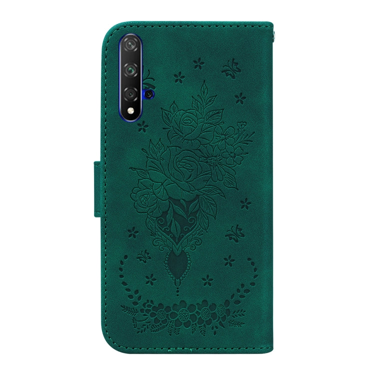 For Honor 20 / Huawei nova 5T Butterfly Rose Embossed Leather Phone Case