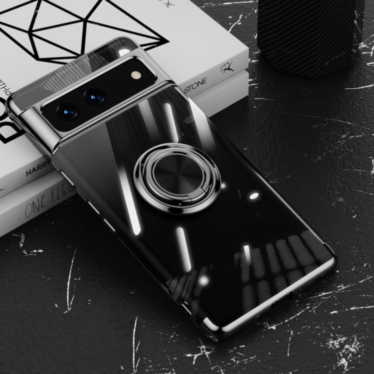 For Google Pixel 7 5G Electroplating Ring Holder Transparent Phone Case