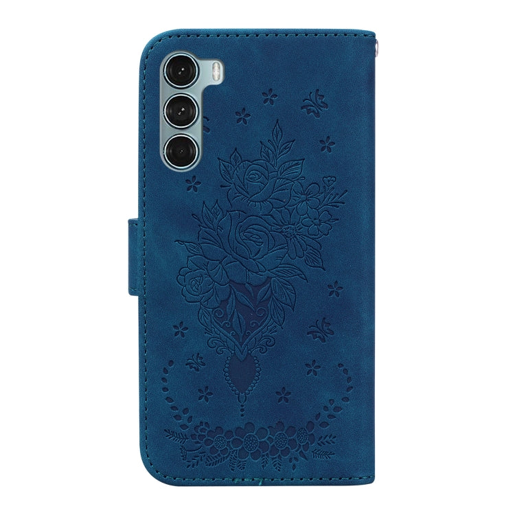 For Motorola Moto G200 5G / Edge S30 Butterfly Rose Embossed Leather Phone Case