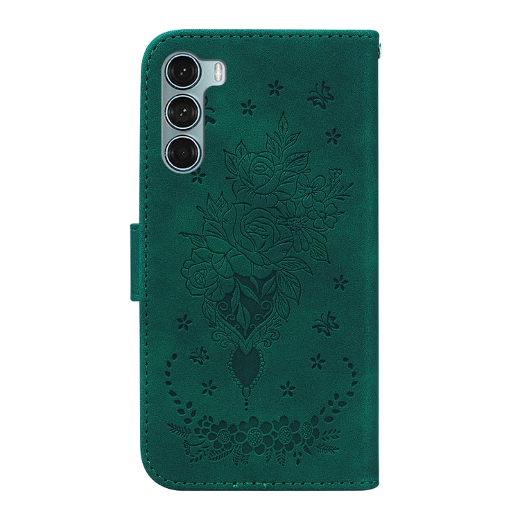 For Motorola Moto G200 5G / Edge S30 Butterfly Rose Embossed Leather Phone Case