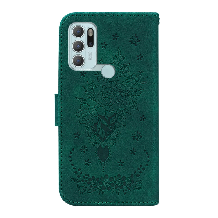 For Motorola Moto G60S Butterfly Rose Embossed Leather Phone Case
