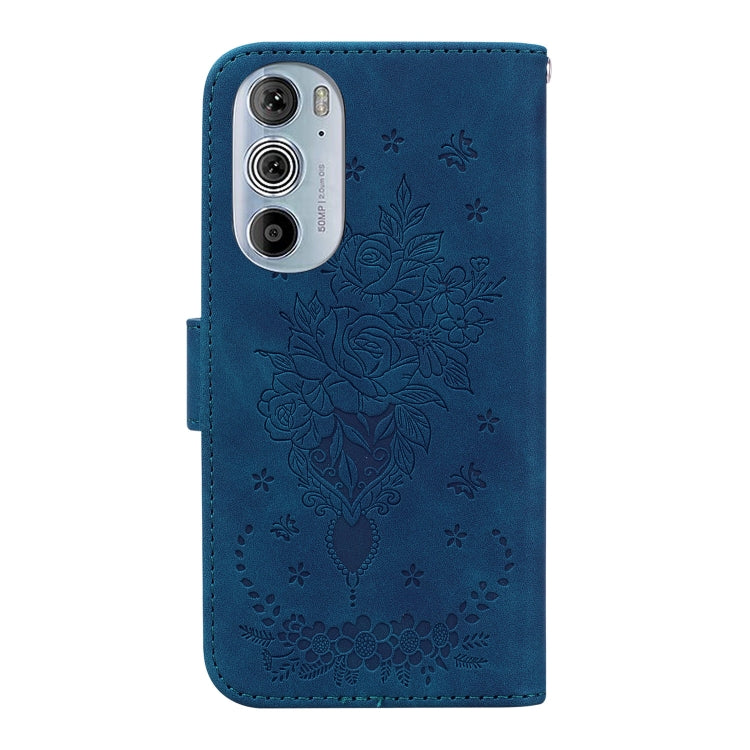 For Motorola Edge+ 2022 / Edge 30 Pro Butterfly Rose Embossed Leather Phone Case